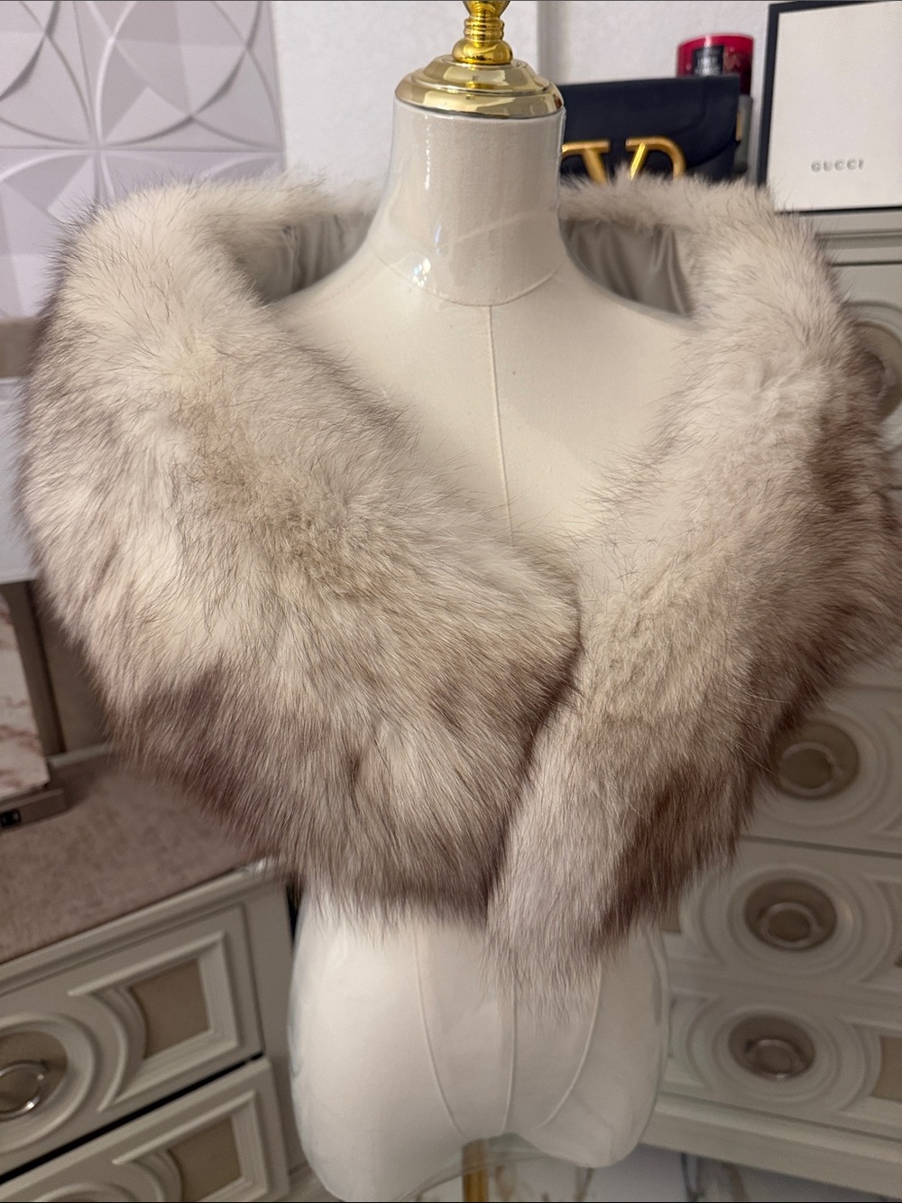 Saga fox fur blue fox fur wrap